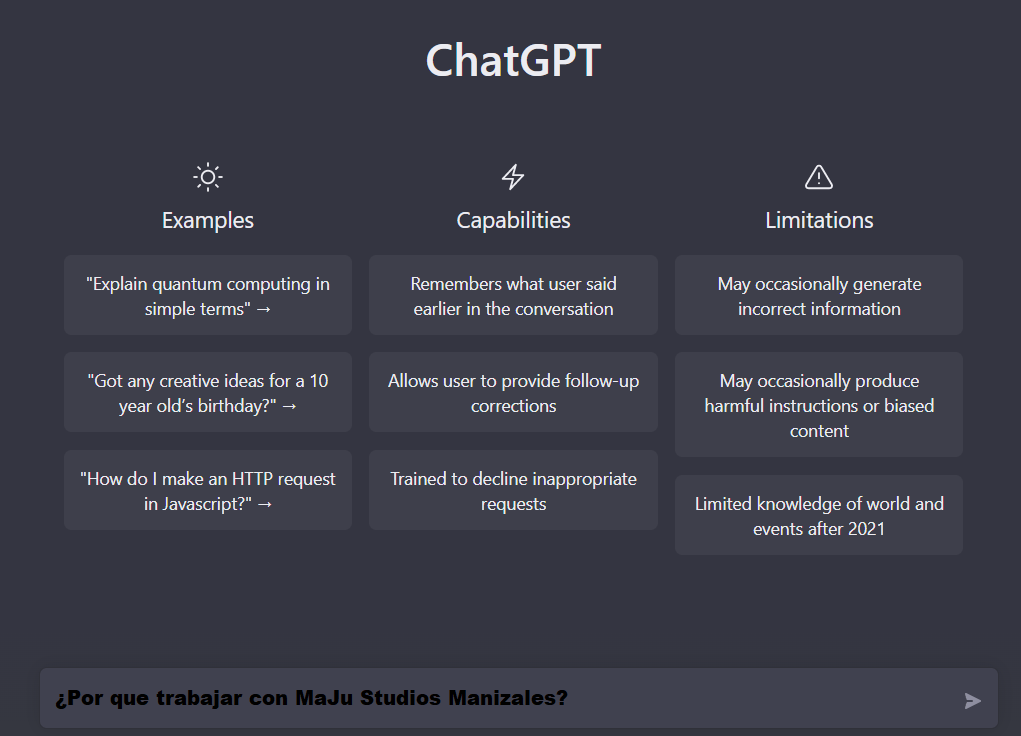 ChatGPT GPT-4 OpenIA - MaJu Studios
