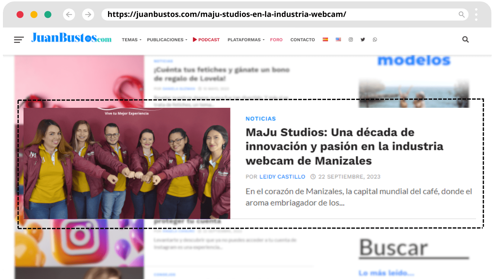 MaJu Studios: Una década de innovación y pasión en la industria webcam de Manizales